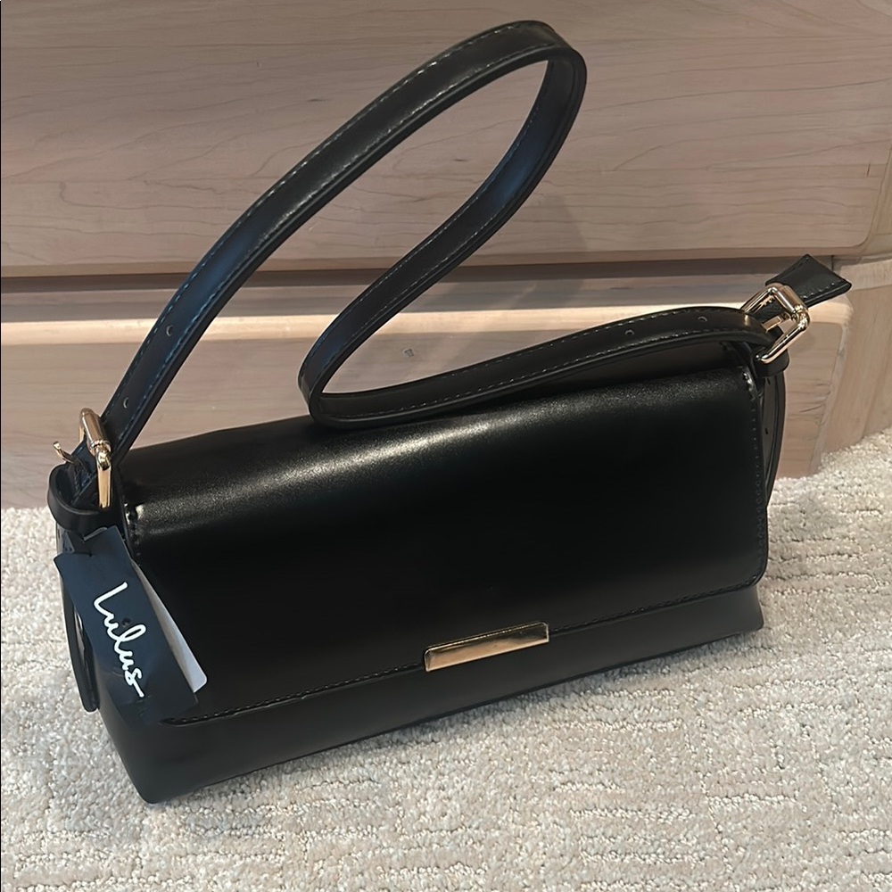 Lulu's Black Leather Shoulder Bag